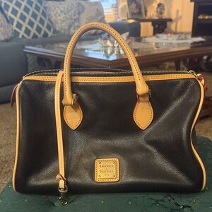 Dooney & Bourke Black and Tan Satchel